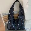 2025 Korean Version of the New Niche Simple Silver-gray Polka Dot Satin Tote Bag Commuter Shoulder Bag Underarm Bag Women