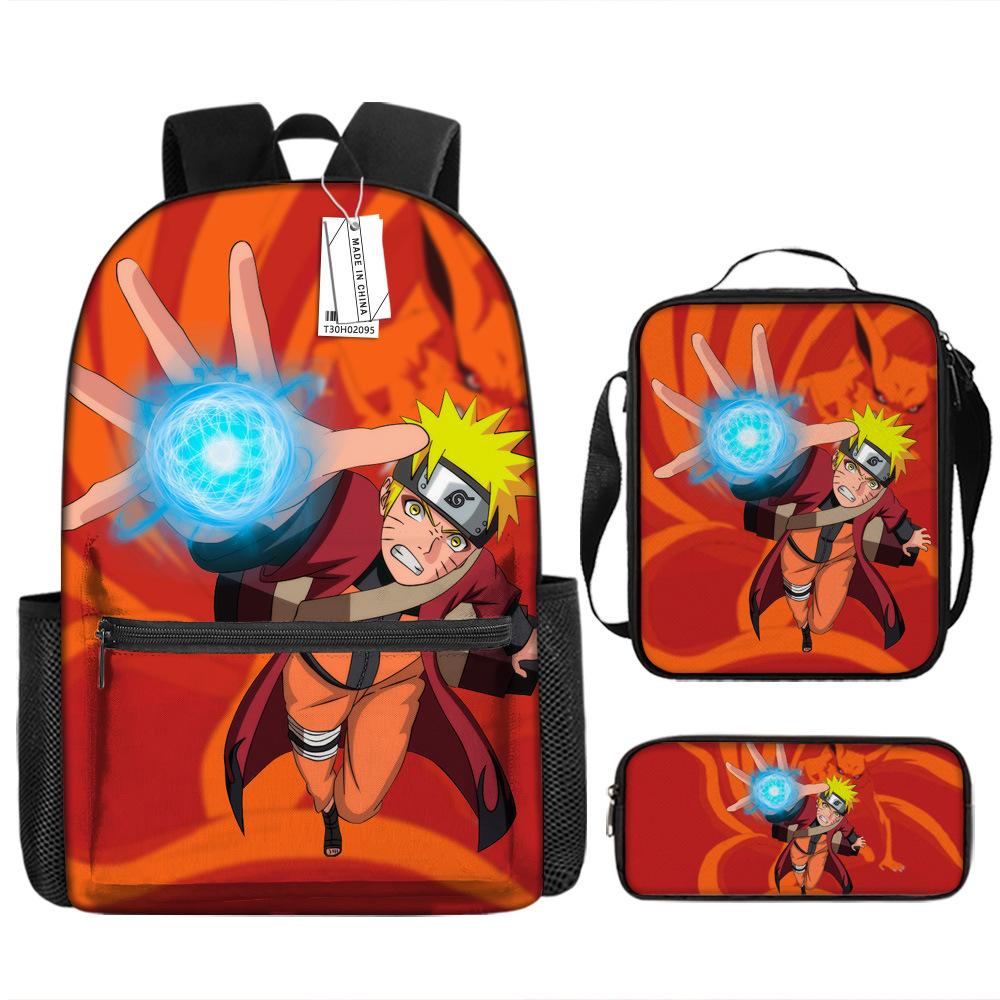 Naruto Naruto Rucksack Kakashi Naruto Uchi Grund- und Mittelschule Schultasche Kinderrucksack Dreiteiliges Set