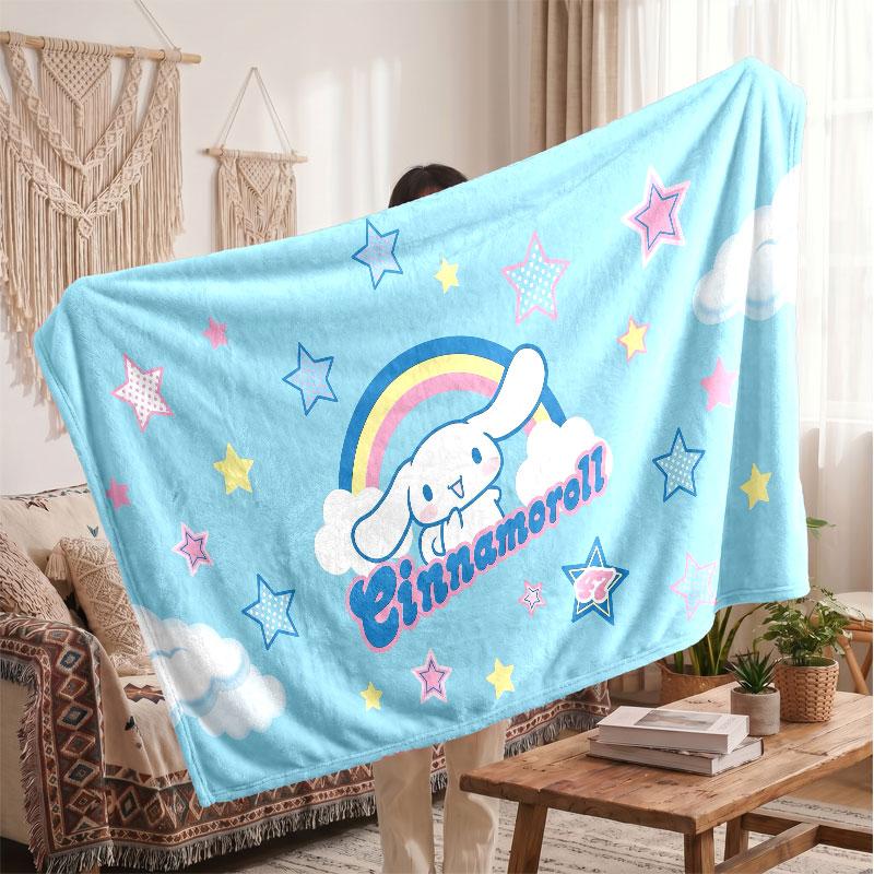 Warm Flannel BlanketCinnamoroll Soft Cozy Throw Blanket for Bedroom Couch