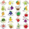 Pack of 10 Cartoon Fruit Expression Stickers for Children's Rewards, Decorations, or Gift Packaging.