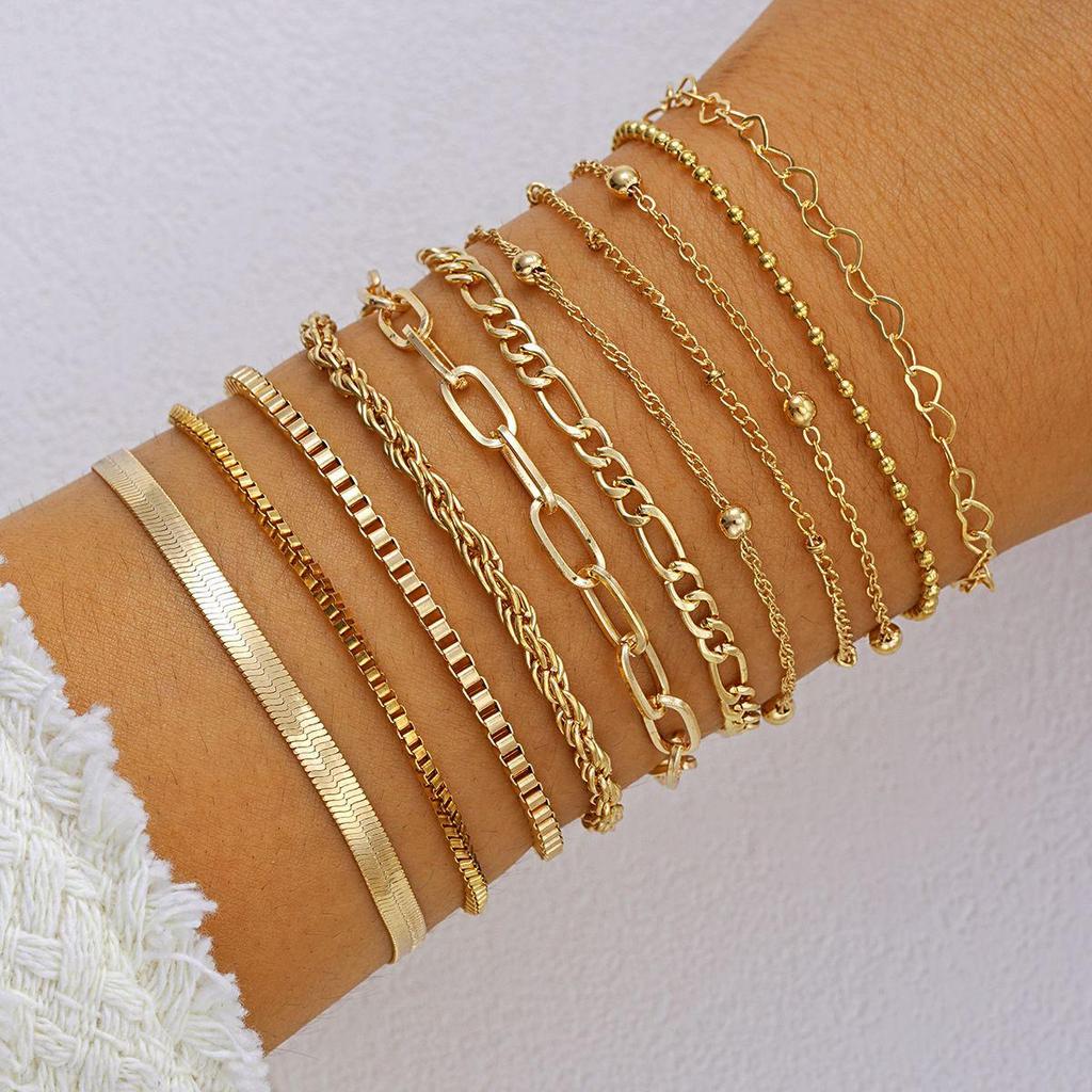 Bohemian Minimalist Multi-layer Women's Chain Bracelet Set