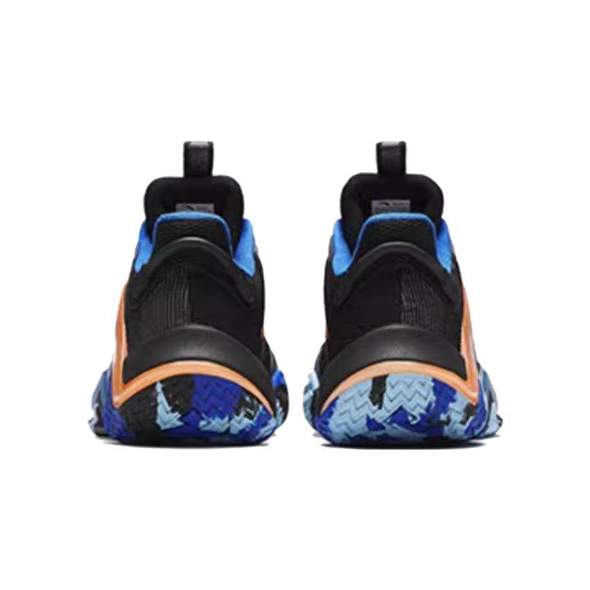 Anta Kids Reverse Scale 3.0 Comfortable Versatile Shock Absorbing Durable Low Top Basketball Shoes Kids Basketball Shoes Black Blue 312411107-4