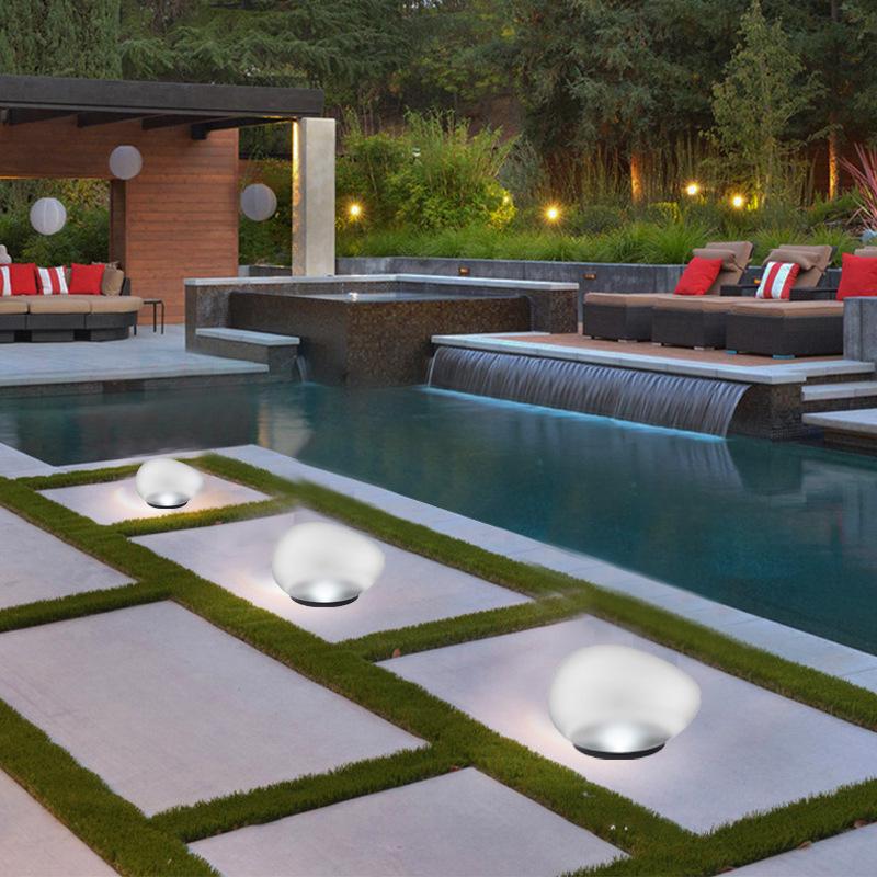 Outdoor Solar Pebble Garden Lights for Lawn and Courtyard
