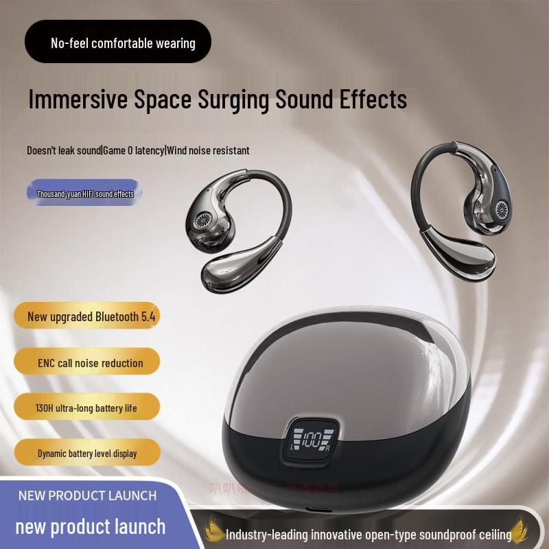 YX48 Wireless Bluetooth Ear-Hook Earbuds with HIFI Sound and ENC Noise Cancelling