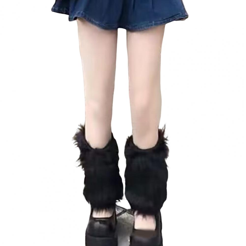 Faux Fur Foot Warmers Kawaii Girls Socks Fashion Plush Legging Sexy Women's Pile Up Socks Snow Boots Covers Thickened Leg Warmer
