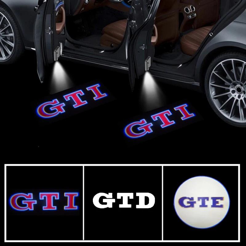 2026 Hot For VW VOLKSWAGEN 2Pcs LED Car Door Light Welcome Projector Lamp for VOLKSWAGEN VW Golf 5 6 7 GTI GTD GTE Sagitar Toura