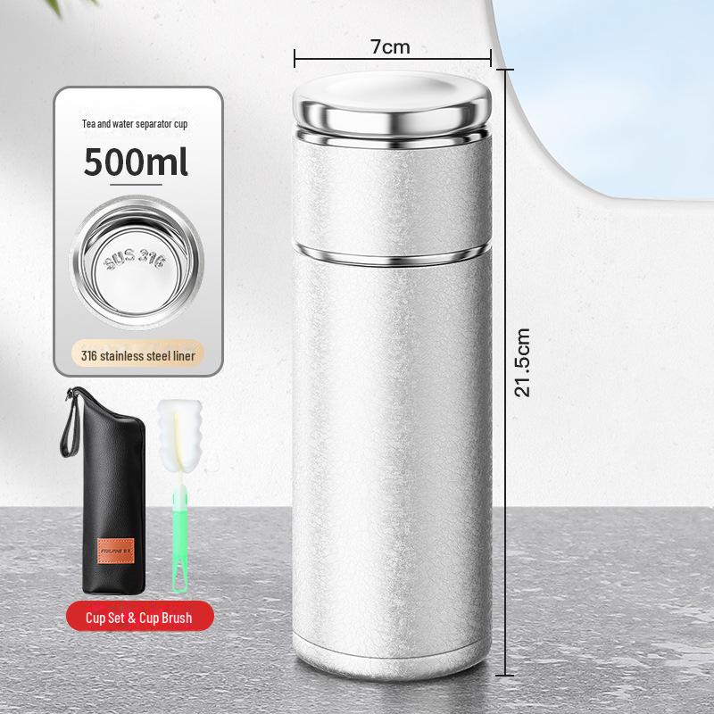 Compact 316 Stainless Steel Tea Infuser Thermos Cup - Portable Water Separation Design for Men and Women, Perfect Gift