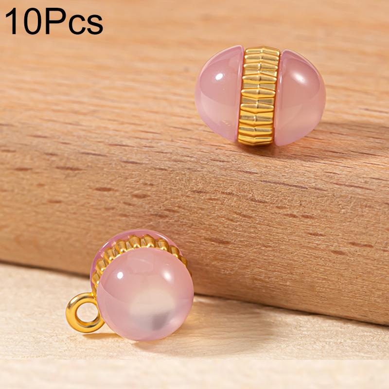 

10Pcs Alloy National Style Auxiliary Materials Fashion Colorful Buttons Chinese Style Ellipse Resin Bead