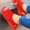Women's Fashion Casual Pure Color Knitted Mesh Printed Flat-Bottom Comfortable Trend All-match Summer Sandals