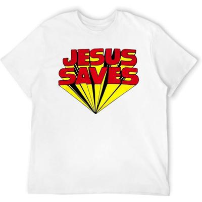 Vintage Jesus Rettet Rockband T-Shirt, Retro Musiktour T-Shirt für Herren, Weiches Baumwoll Casual Top