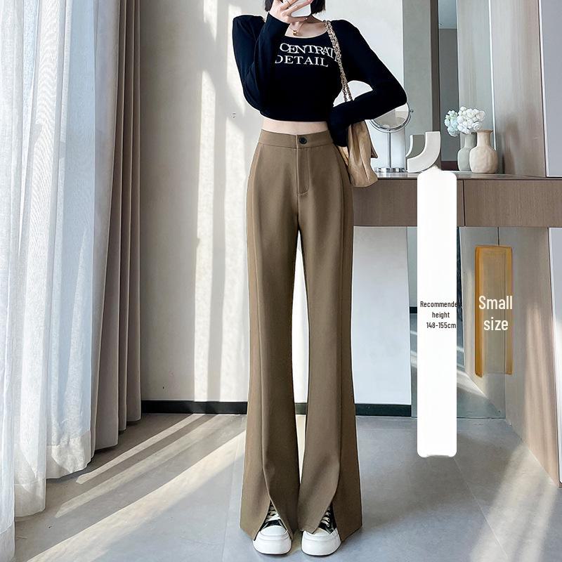 Women's High-Waist Black Flared Suit Pants - Slim Fit, Wide Leg, Spring 2024 Collection