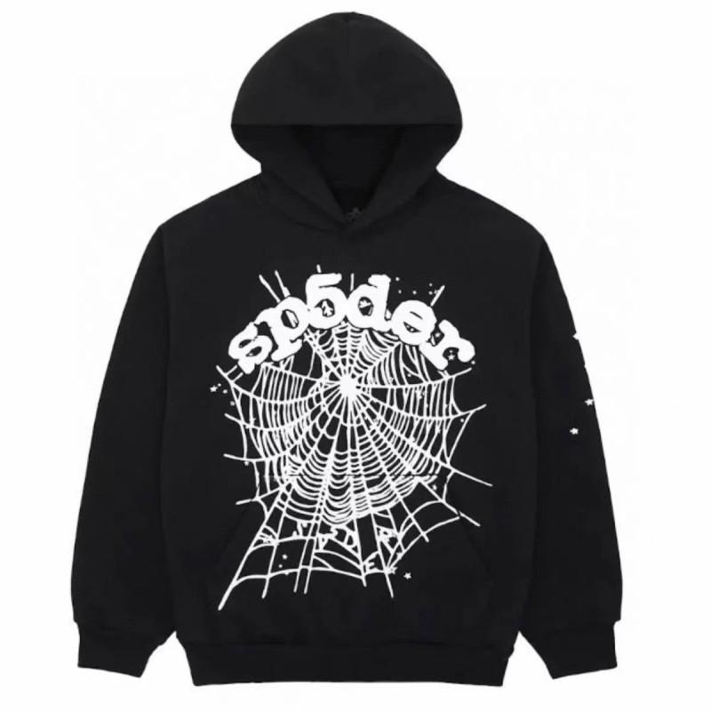 24 Street Spider Web 555 3D Puff Sweatshirt Pants Set Unisex High Casual Sporty