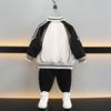 Stylish Boys Autumn Sports Set 2024 Trendy Kids Baseball Jacket Outfit Two Piece Suit