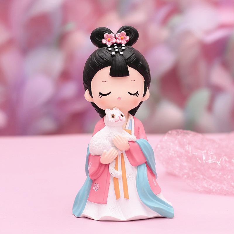 Kreativer Handyhalter im Stil der Tang-Dynastie mit Glücksbringer: Exquisites Harzornament