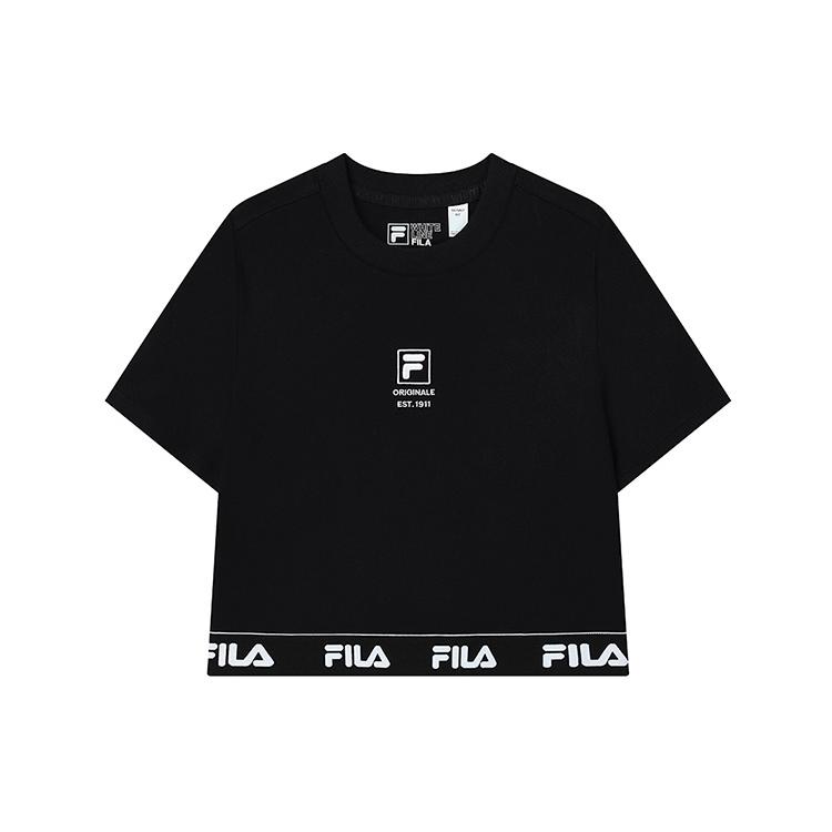 New FILA Crop Tops Women's Jet Black F11W229120FBK