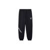 Li Ning X Disney Logo Solid Color Fleece Cuffed Sweatpants Men Bottoms Black AKLR681-2
