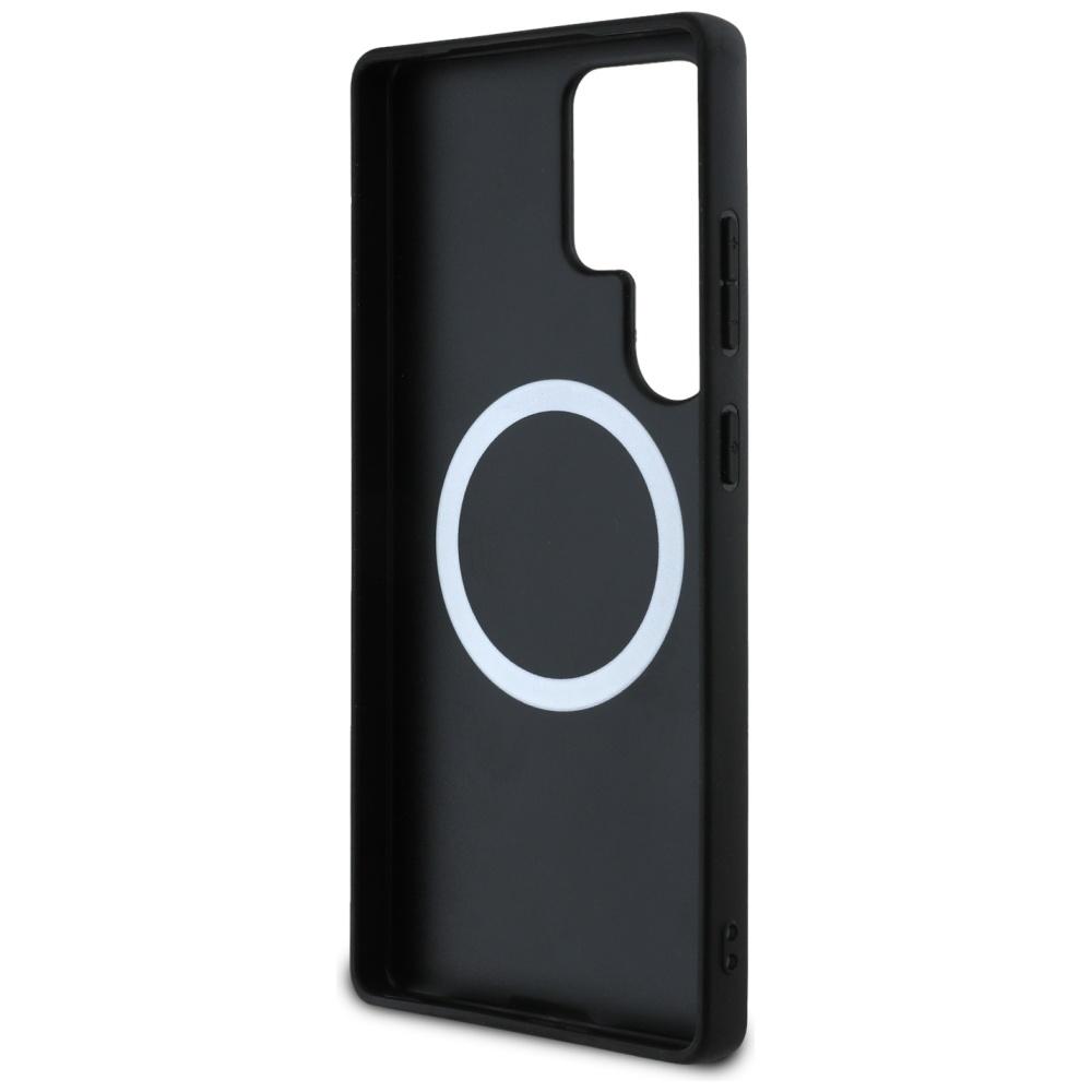 BMW Leather Oversized Stripes MagSafe Case for Samsung Galaxy S25 Ultra Black