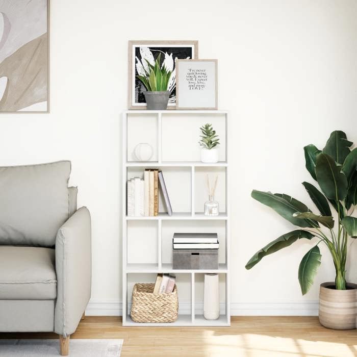 VidaXL Bookcase White 60x20x120 Cm Engineered Wood, Shelf, Storage Shelf, Book Support, Bookshelf, 858147