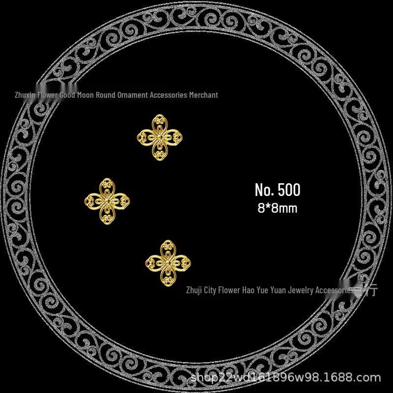 Ancient Ming Dynasty Phoenix Crown DIY Metal Doll Accessories: Copper Flowers & Auspicious Clouds. Silver