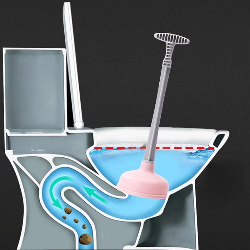 Ventosa per draga per tubazioni con manico lungo Stantuffi per WC Pressa per pulizia Lavello Strumenti per tubi di scarico Accessorio per la pulizia della casa