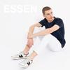 Mauves ESSEN Unisex Leather Sneakers (43, WHT/NVY)