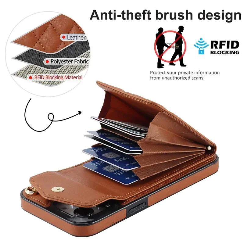 Crossbody Lanyard Leather Wallet Card Phone Case for iPhone 17 Air 16E 16 15 Pro Max 14 Plus 13 12 11 X XS XR Ring Flip Cover