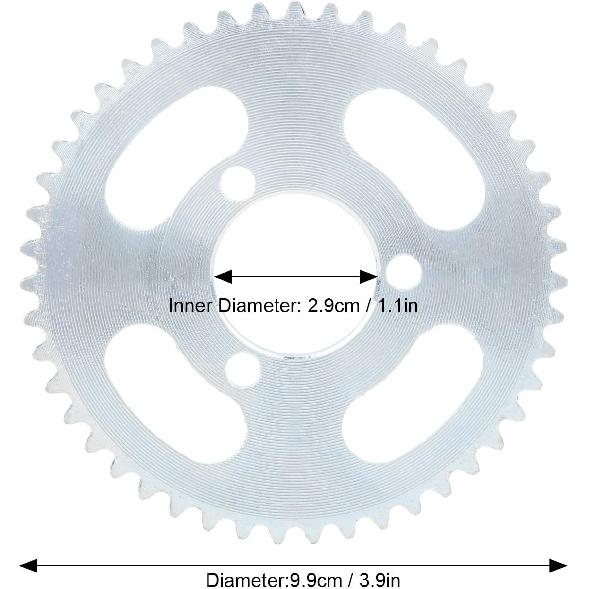 

25H 47T Sprocket 3 Hole Replacement for Electric Scooter Bike Steel Rear Sprocket 99mm Diameter 29mm Inner Hole
