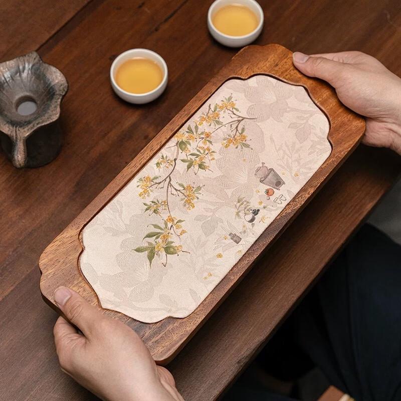 Pabei New Chinese Style Walnut Tea Mat & Tray