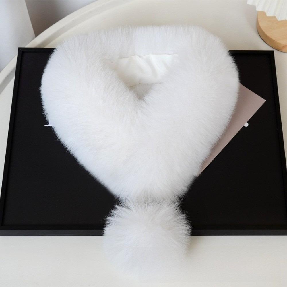 Keep Warm Plush Scarf Magnetic Cross Neck Warmer Soft Warm Neckerchief  Winter белый
