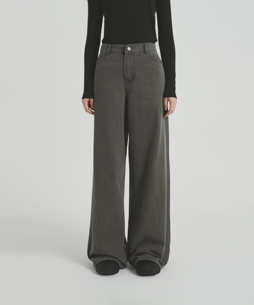 GOLDPERCENT Women'S Look Vintage Point Button Wide Cotton Pants (2 Colors, Big Size)