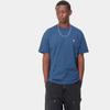 Carhartt WIP SS23 Round Neck Logo Embroidered Loose Fit Short Sleeve T-Shirt Men Tops Blue I026391-1NU-XX