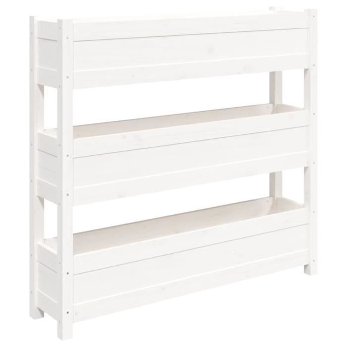 VidaXL Planter White 112x25x104.5 Cm Solid Pine Wood 823921