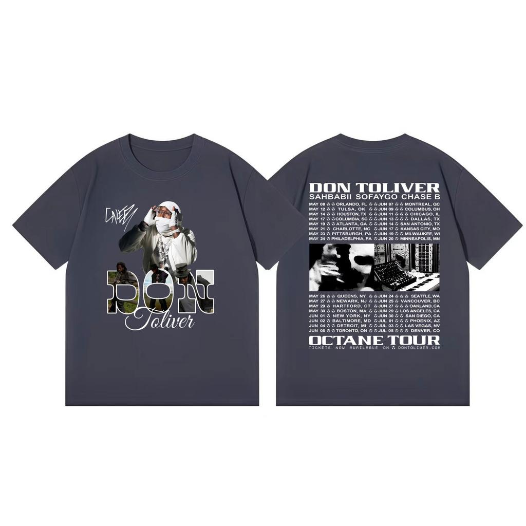 Rapper Don Toliver Octane Tour 2026 Magliette Grafiche Streetwear Moda Hip Hop T-shirt Unisex Donna Estate Casual Magliette Larghe