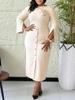 D609 Women's 2025 Autumn Elegant Round Neck Dress with 3D Flower Decoration