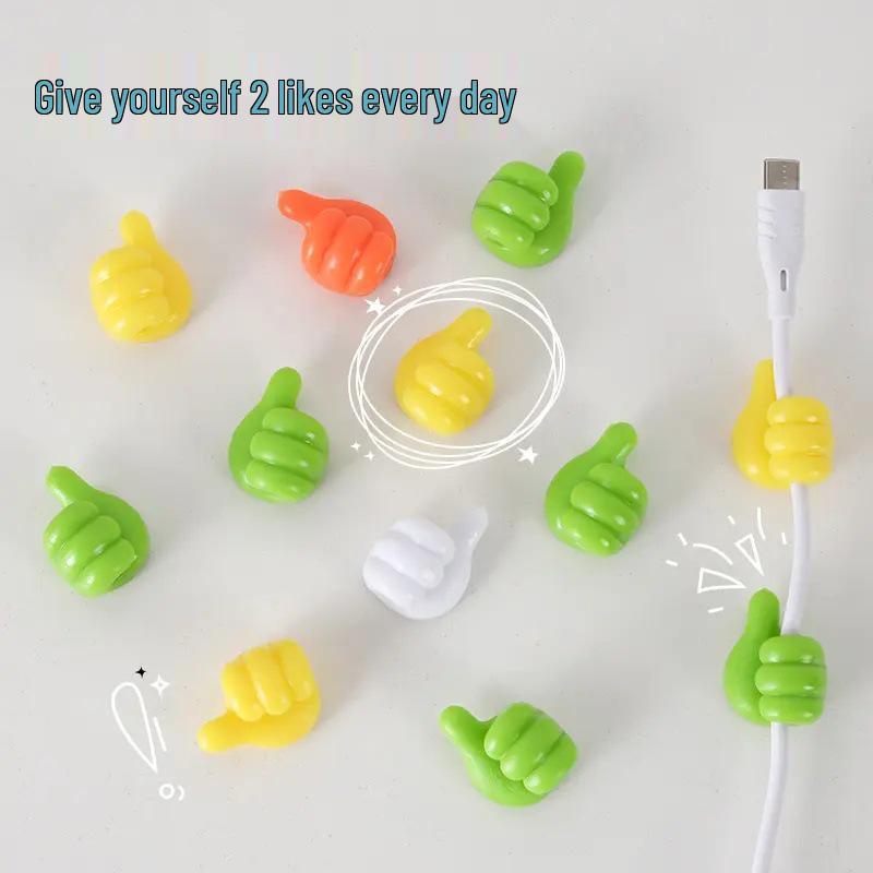 

Креативный крючок-держатель для кабелей в виде большого пальца, без перфорации, клей без следов Thumb Hook - Random Color (20 pack)