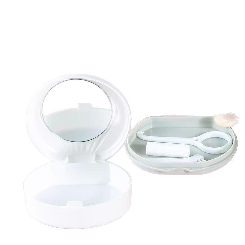 Invisible Aligner Storage Box with Mirror - Portable Retainer and Denture Cleaner
