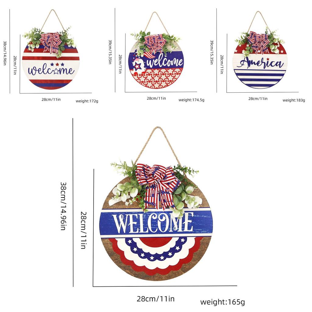 New American Independence Day Wooden Sign Home Decor With Light Star Design