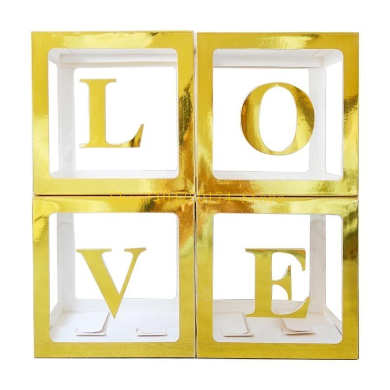 Set of 4 Baby Boxes with Letters for Wedding Baby Shower Birthday Party Decor top sale