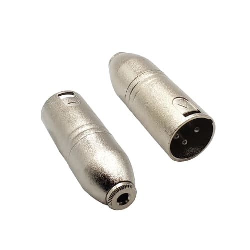 Voluty Tek 3.5mm Female to XLR Male Adapter, 1/8" to 3-Pin XLR Male Connector for Speakers, Mixers, and Studios (Set of 2)