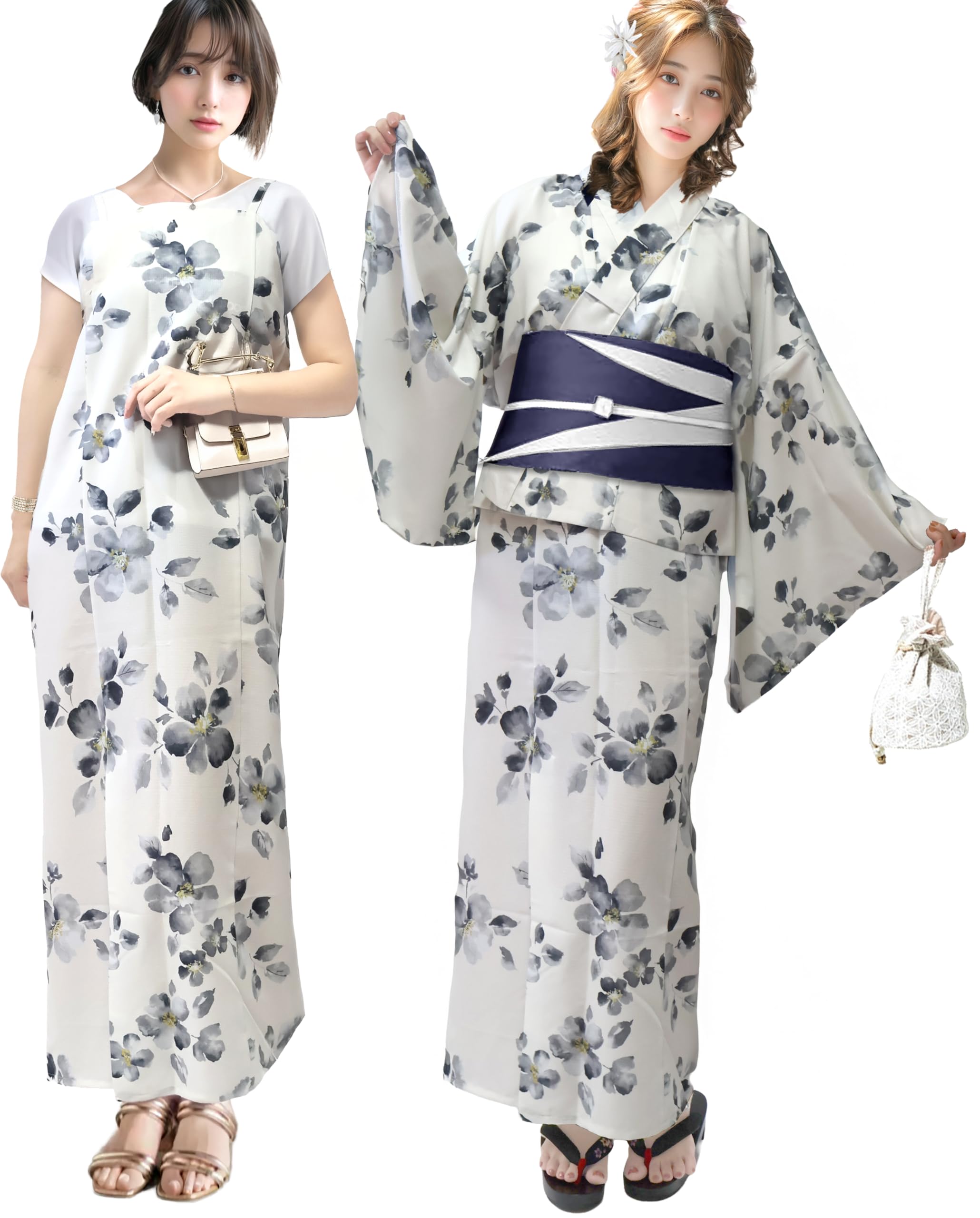 

Aletta domani Набор Юката Двусторонний Легкий от Классического Цветочный Идеально подходит для Фестивалей фейерверков и Летних фестивалей Набор, 2 предмета (Юката, Оби), Двухкомпонентный,