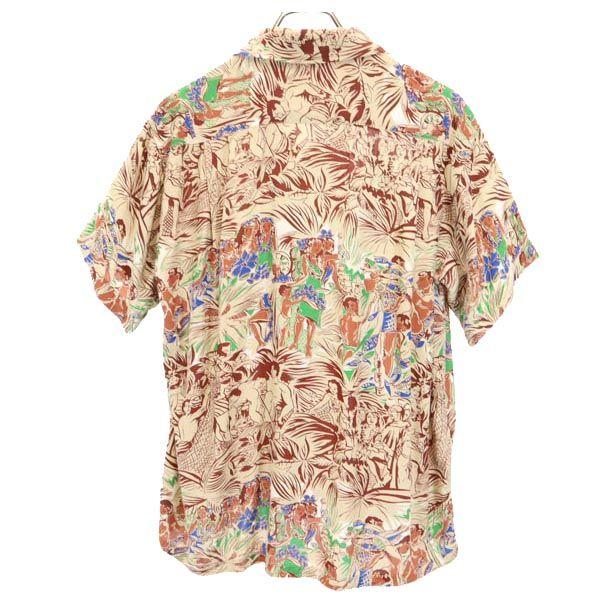 SUN SURF Overall Handle Short Sleeve Aloha Shirt Beige Men's Used