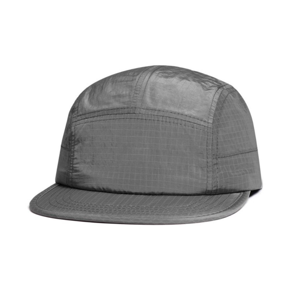 Versatile Japanese Style Flat-brimmed Baseball Cap Plaid Solid Color Hip-hop Hat Breathable Adjustable Quick Drying Cap Unisex