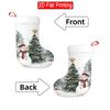 Christmas Decoration Fireplace Hanging Stocking 1pc Snowman & Christmas Tree Stocking-Shaped Holiday Decoration - White