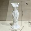 Gown Shaped 3D Printed Flower Vases Twisted Design Minimalist Style Elegant Dress Vase Flower Arrangement Decor