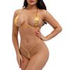 Women Shiny Erotic Mini Bikini Lingerie Set Sexy Adult Bra Sexy Toy for Women Underwear Diamond Girl Thong Swimwear PU Swimsuit