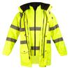 5-in-1 Warning Work Jacket, Insulated, Yellow, Size S