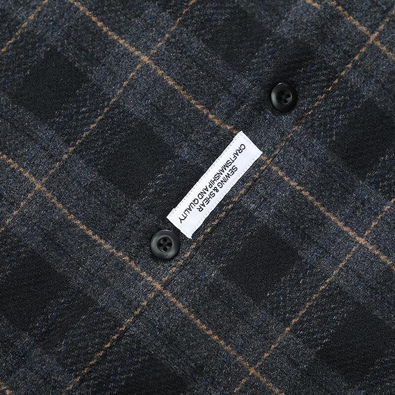 MAYBEYOND Men's Thick Plaid Long-Sleeve Shirt Jacket