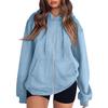 Women's Long Sleeve Color Hooded Sweatshirt Casual Pullover Top