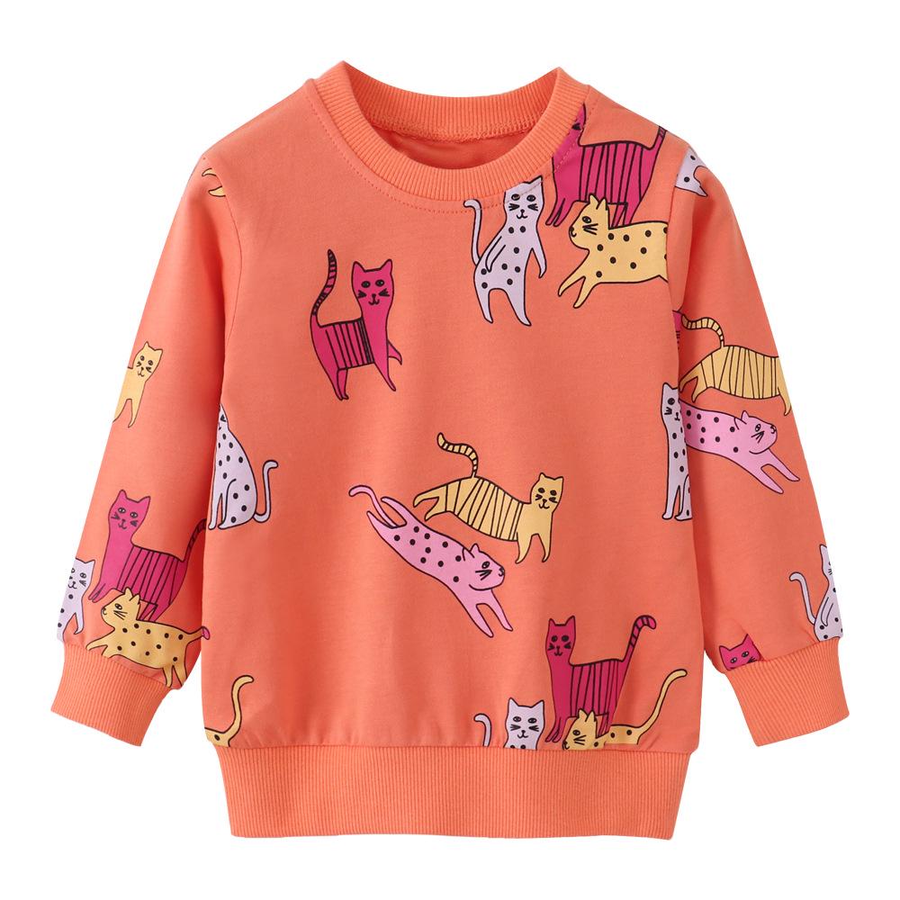 Girls & Boys Cartoon Long Sleeve Terry Cotton Hoodie - European & American Style Autumn Wear 6T (130)