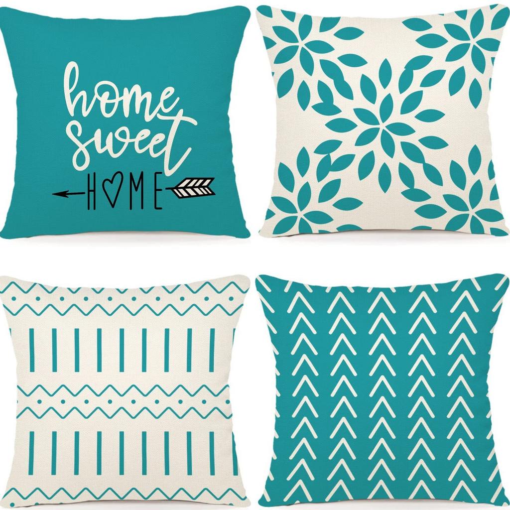 Moderne Sofakissenbezüge für Erkerfenster, Outdoor-Kissen-Set aus Leinenstoff